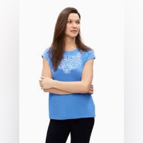 Laura Blue Embroidered Top | Size Medium - Picture 2 of 6